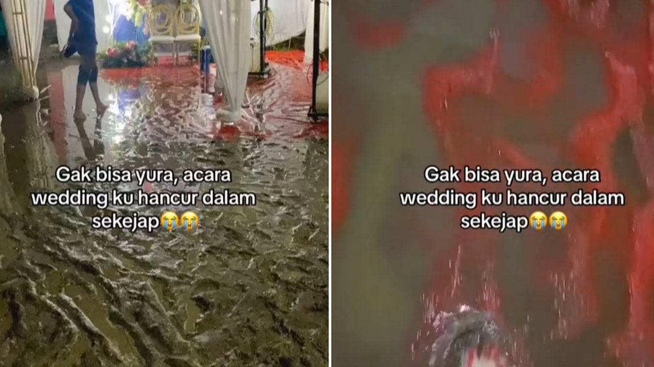 Bikin Nyesek, Momen Wanita Perlihatkan Lokasi Pernikahannya yang Penuh Lumpur Ini Curi Perhatian