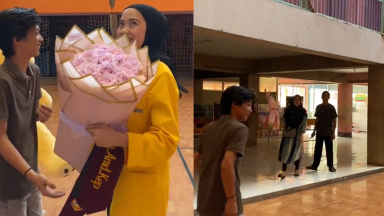 Dihadiri Pacar dan Orang Tuanya, Momen Perayaan Sidang Kelulusan Wanita Ini Bikin Iri Warganet