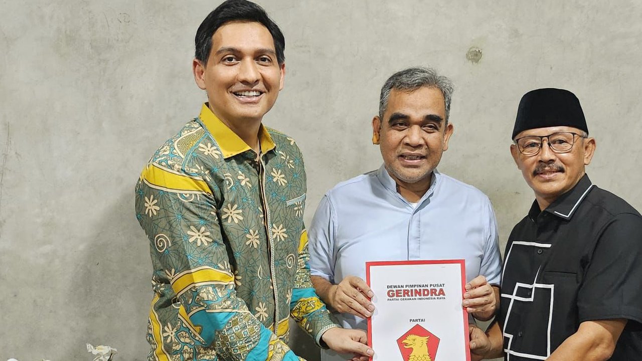 Lucky Hakim dan Sekjen Gerindra Ahmad Muzani