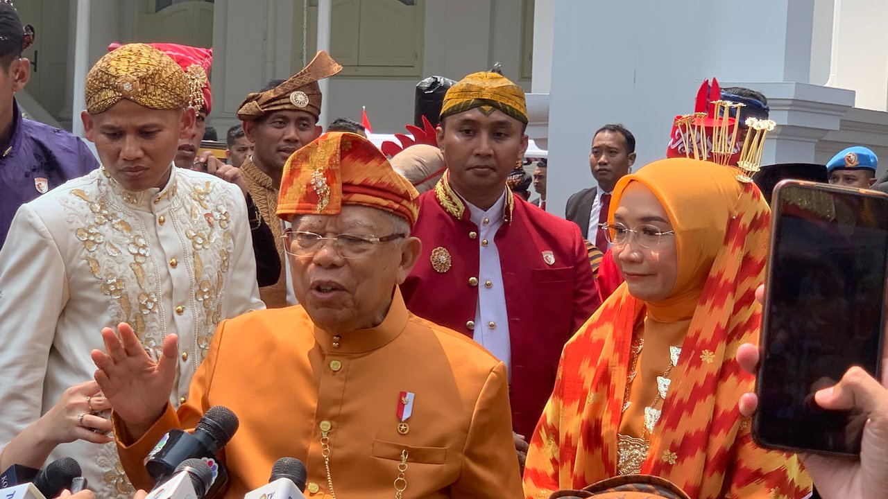 Potret Serasi Wapres Maruf Amin dan Istri Hadiri Sidang Tahunan di Gedung DPR