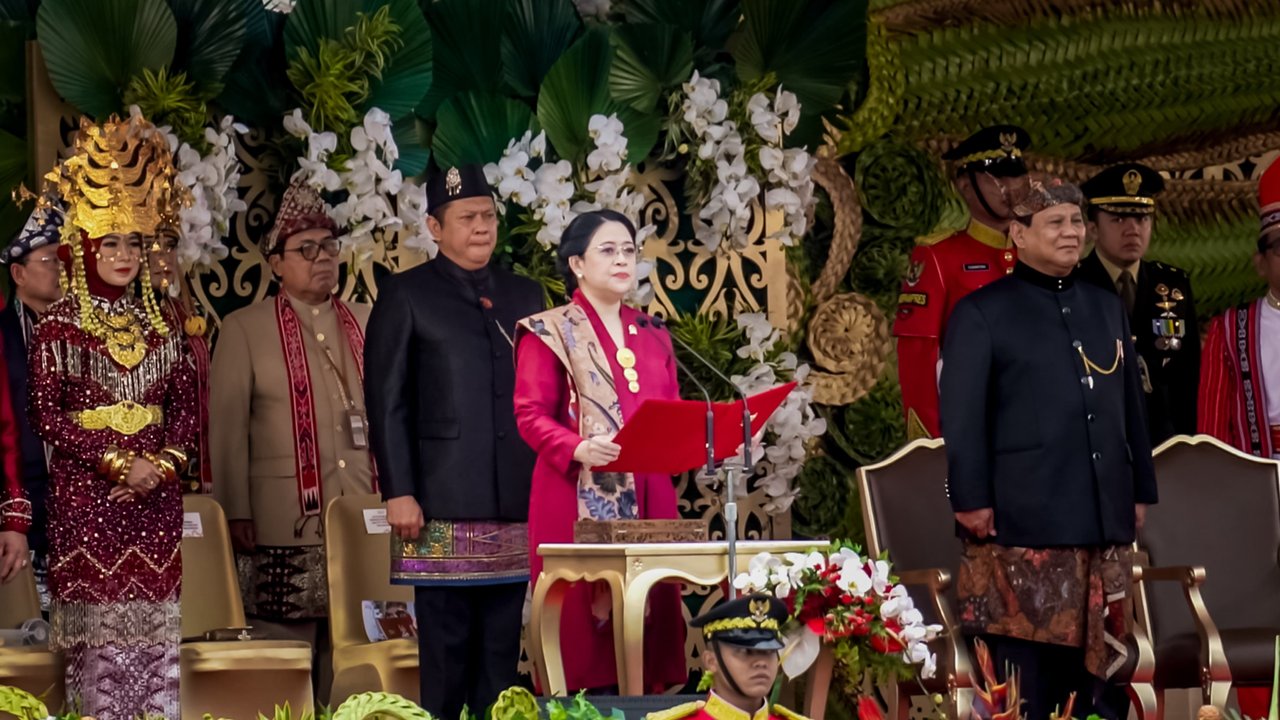 Puan Maharani Saat Upacara HUT Ri ke 79 di IKN