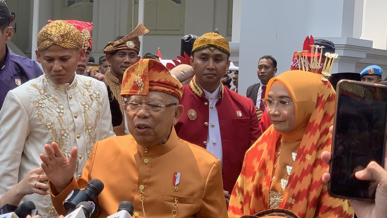 Potret Serasi Wapres Maruf Amin dan Istri Hadiri Sidang Tahunan di Gedung DPR