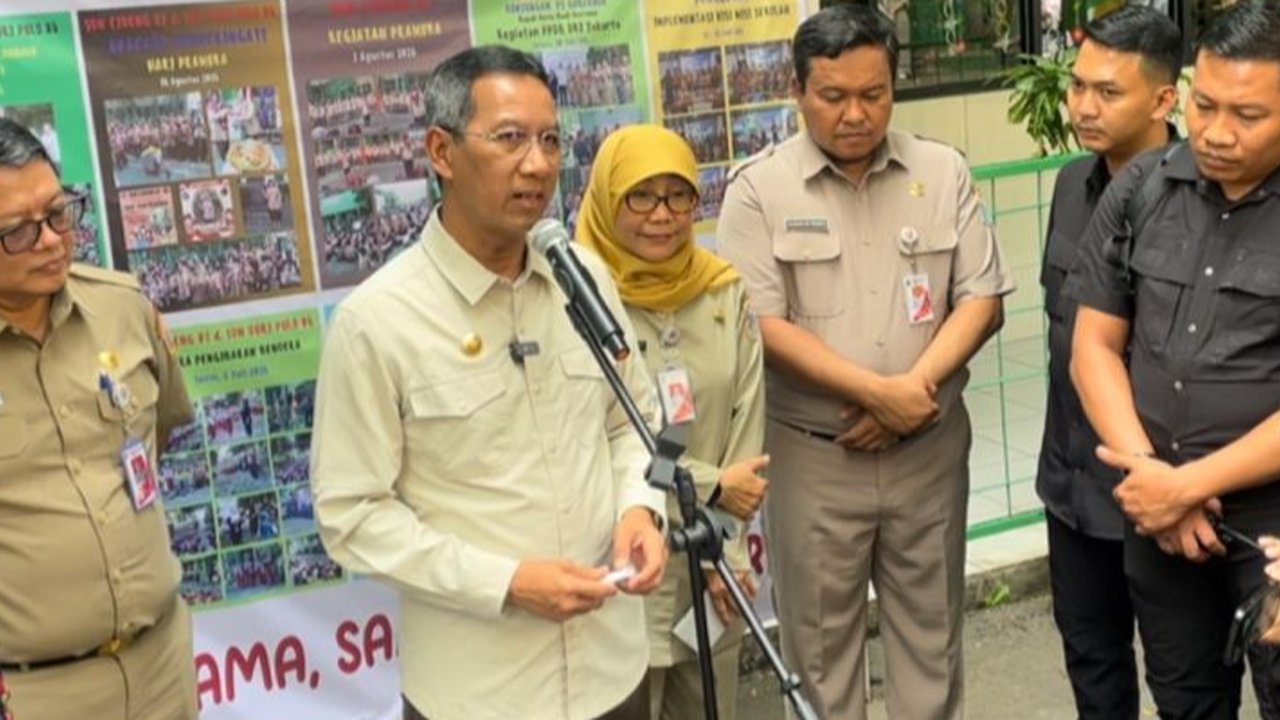 Penjabat (PJ) Gubernur Heru Budi Hartono saat dijumpai di Jakarta Pusat, Senin (19/8).