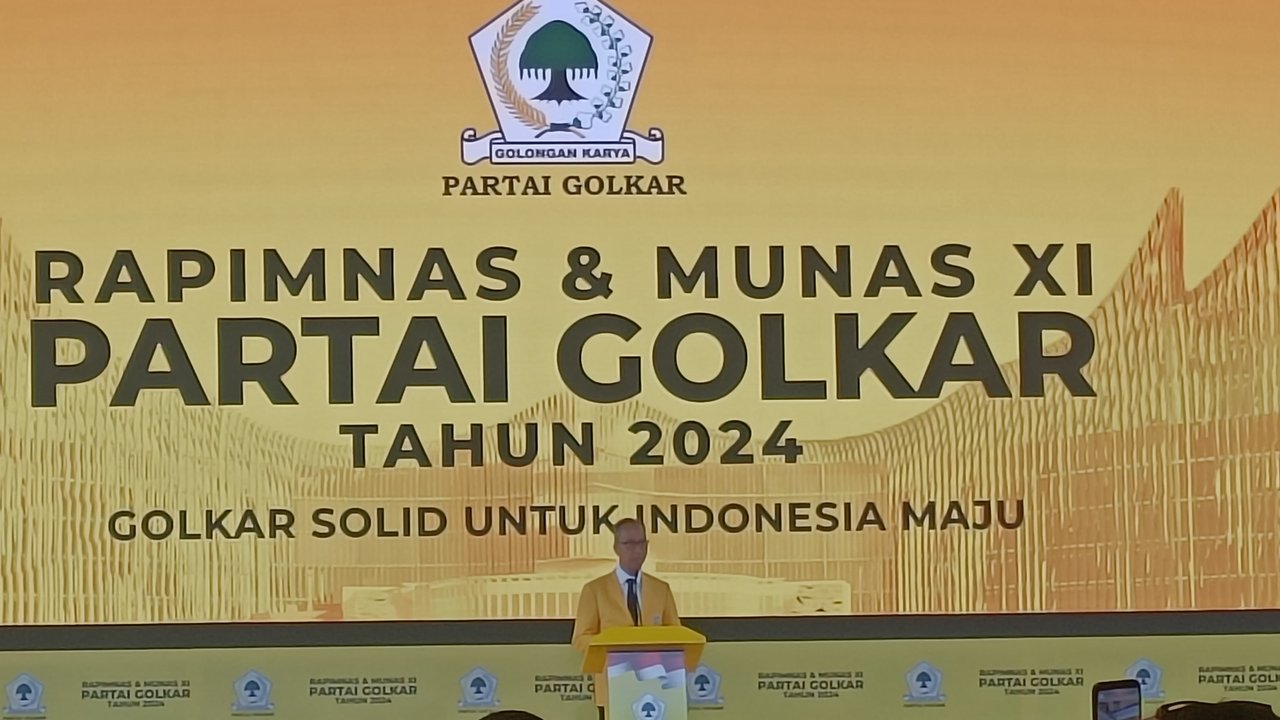 Agus Gumiwang Buka Rapimnas Golkar, Puji-puji Prestasi Airlangga