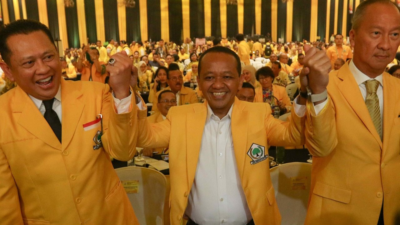 Calon Ketua Umum Partai Golkar Bahlil Lahadalia hadir dalam pembukaan Munas XI Partai Golkar di Jakarta Convention Center (JCC), Jakarta, Selasa (20/8/2024).
