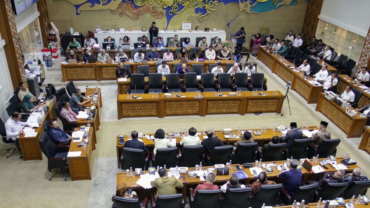 Rapat Badan Legislasi DPR terkait pembahasan RUU Pilkada di Kompleks Parlemen, Senayan, Jakarta, Rabu (21/8/2024).