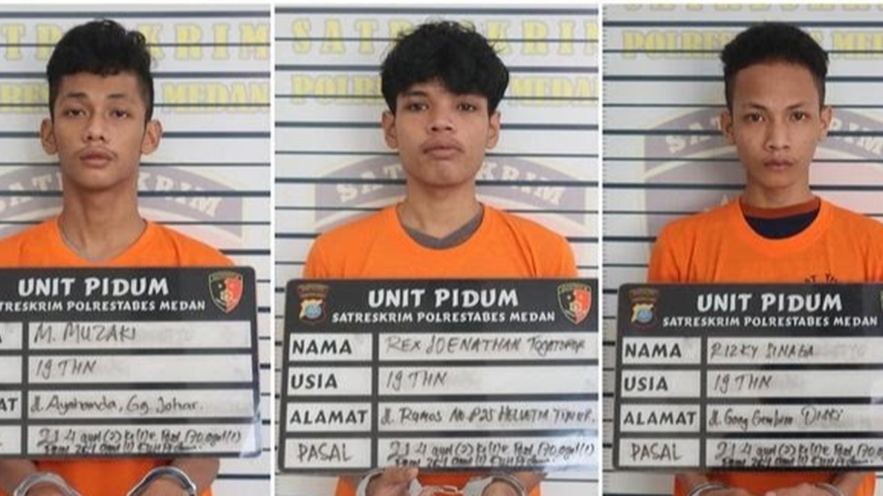 Tiga Anggota Geng Motor di Medan Ditangkap