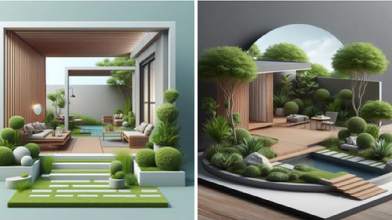 Ilustrasi Desain Taman Minimalis Modern
