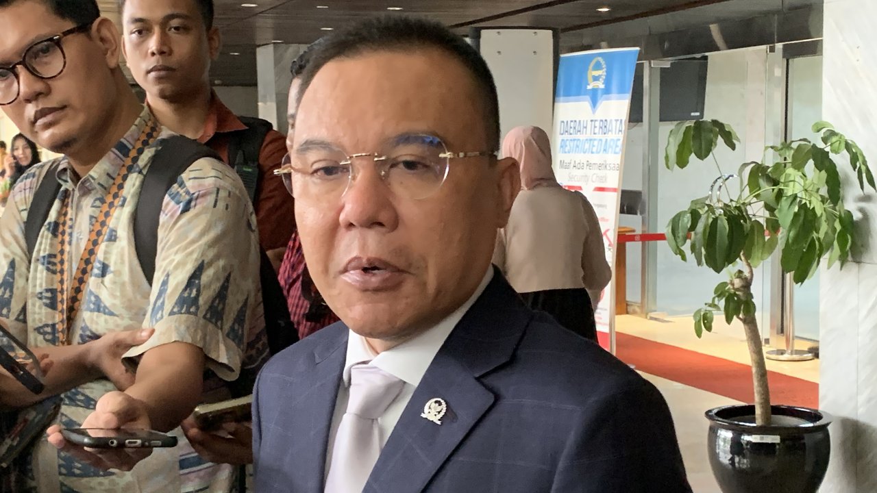 Wakil Ketua DPR Sufmi Dasco berbicara mengenai RUU Mahkamah Konstitusi (MK). (Liputan6.com/ Delvira Hutabarat)