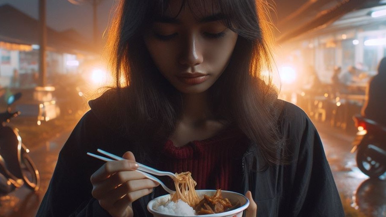 Ilustrasi Makan Terburu-buru