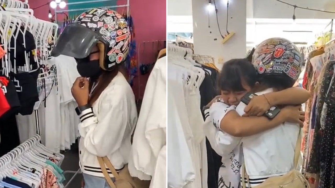 Pura-pura Jadi Pembeli, Momen Kejutan Kedatangan Kakak untuk Adiknya dari Luar Negeri Ini Bikin Haru