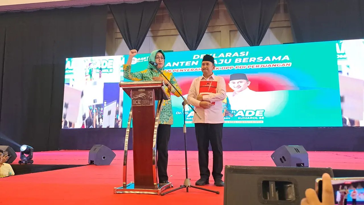 Perlawanan Cagub Cantik Airin 'Dikawal Pasukan' Banteng, Hadapi Pengusaha Anak Buah Prabowo di Banten.