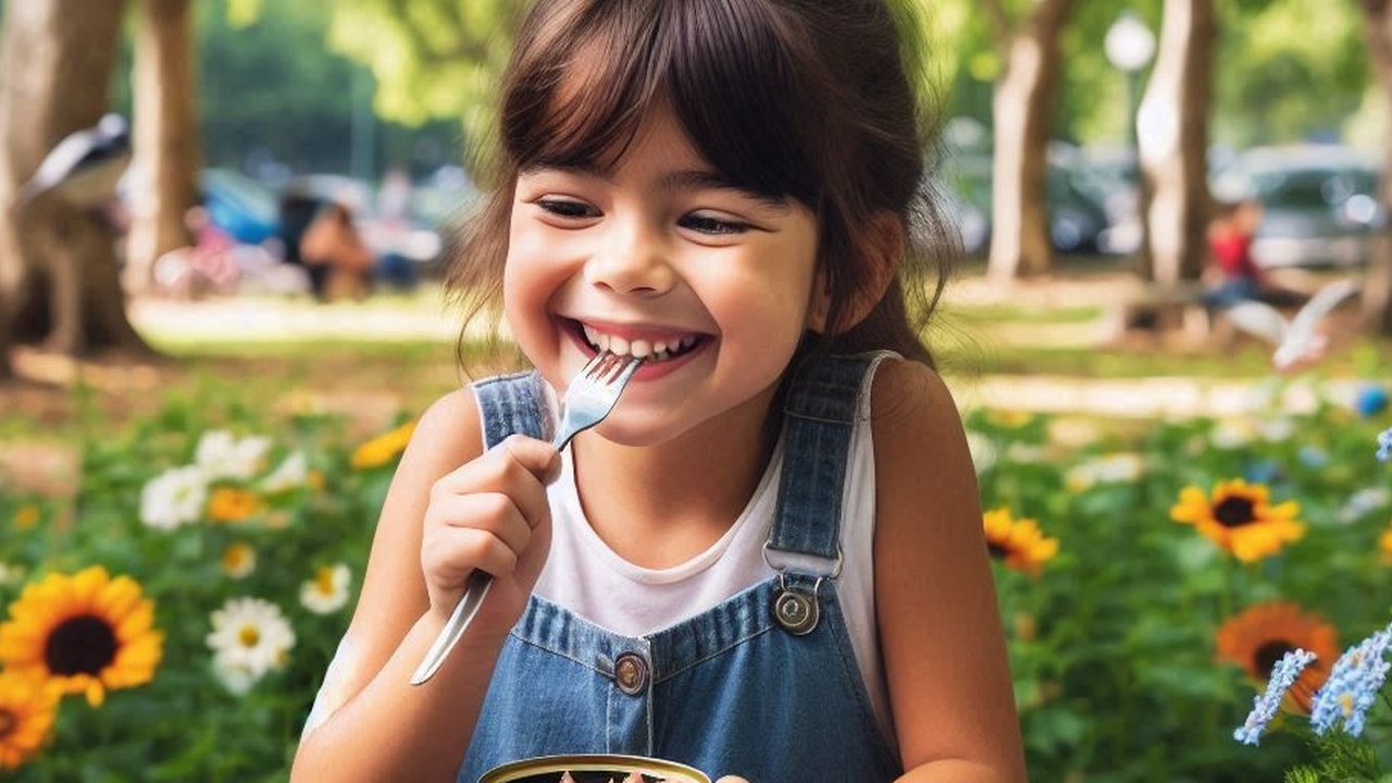 Ilustrasi Anak Makan Ikan