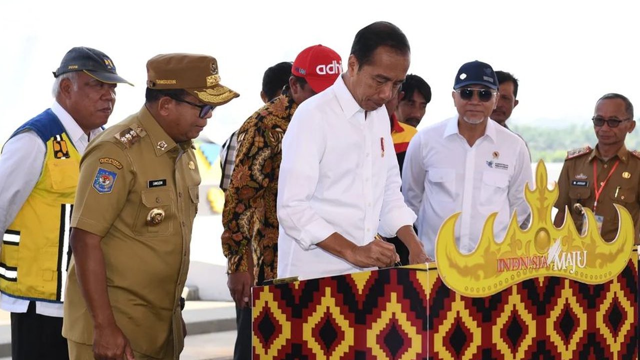 Presiden Joko Widodo saat peresmian Bendungan Margatiga di Provinsi Lampung