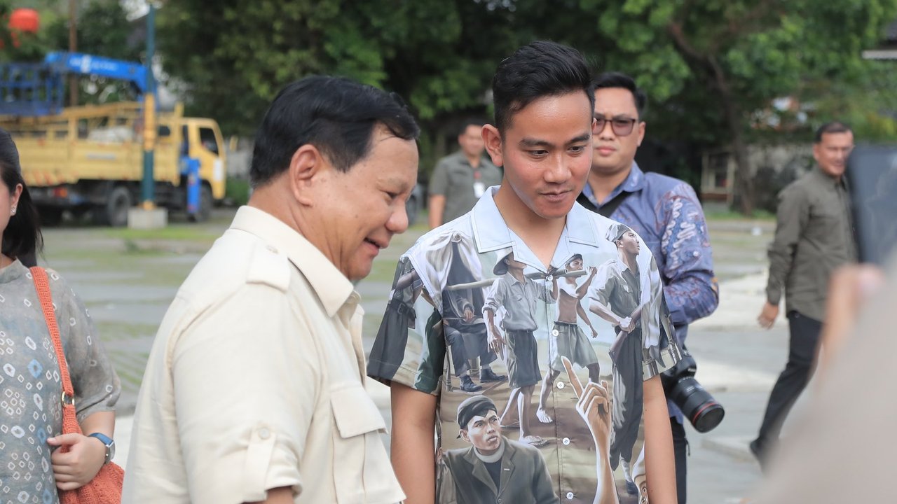Prabowo tiba di Solo disambut Gibran Rakabuming. (Foto: Dok. Twitter @prabowo)