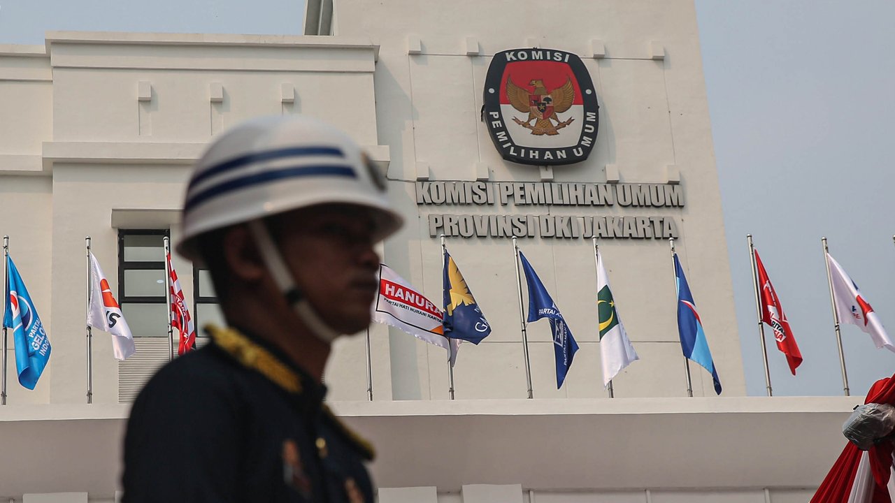 KPU DKI Jakarta saat pendaftaran cagub-cawagub