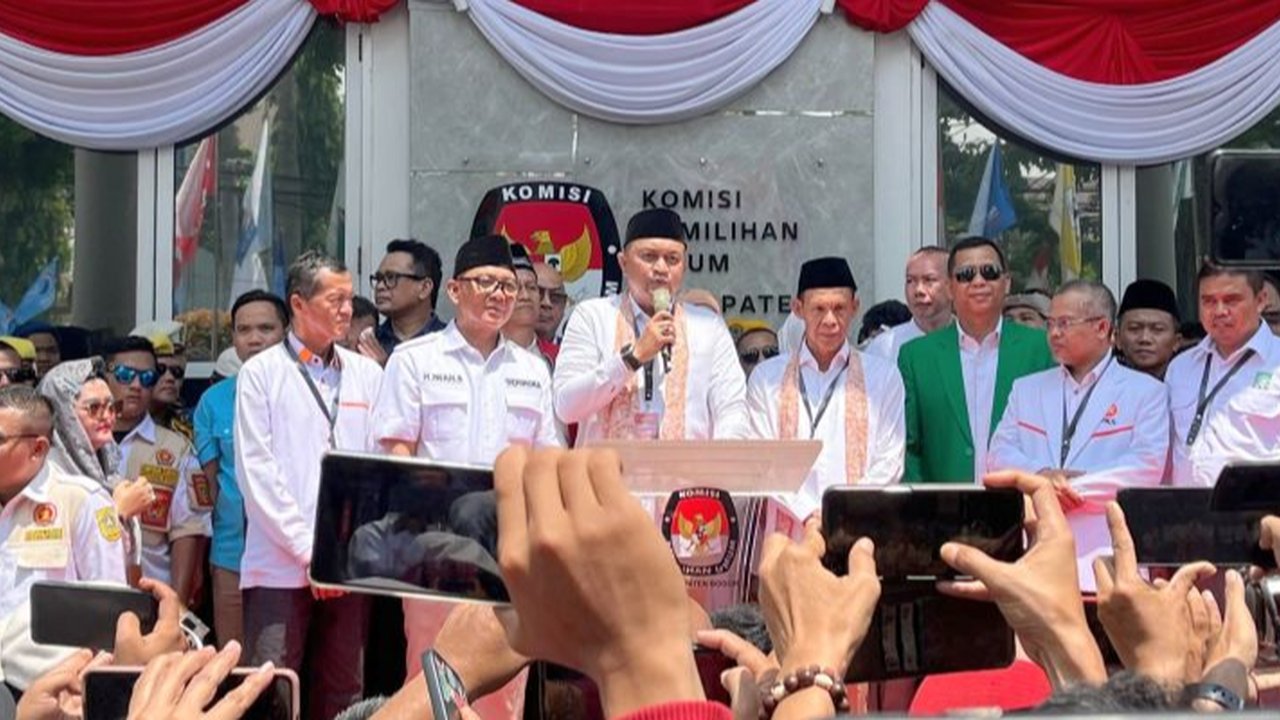 Rudy Susmanto-Jaro Ade Diarak Pendukung Daftar ke KPU, Siapa Cabup-Cawabup diusung PDIP di Bogor?