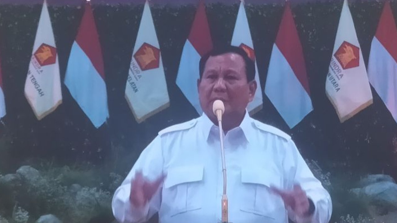 Calon presiden terpilih pada Pemilu 2024 Prabowo Subianto di Indonesia Arena, Jakarta Pusat, Sabtu (31/8/2024).