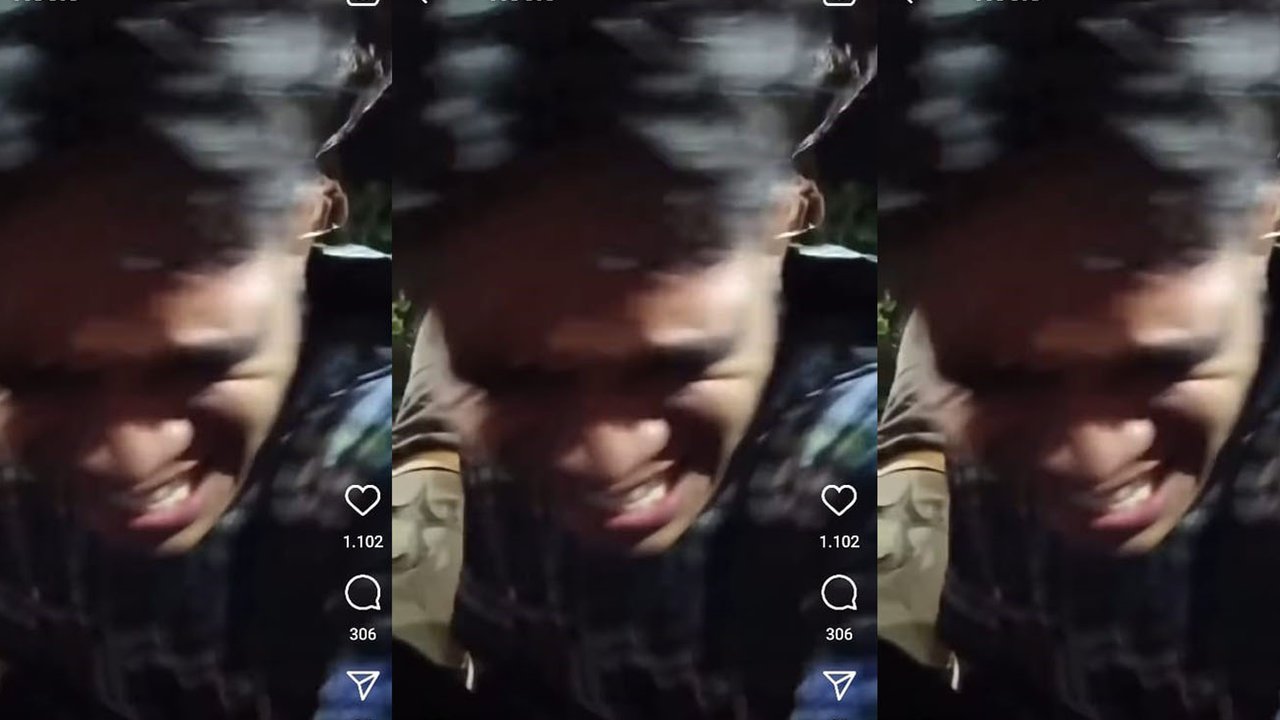 Tangkapan layar pemuda yang dipukul petugas pengaman Presiden Jokowi.