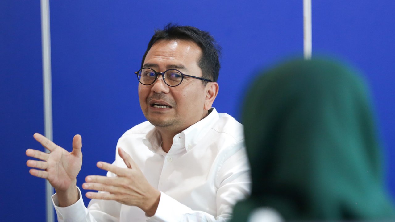 Waskjen DPP PKB Syaiful Huda menyampaikan pernyataan pers terkait persiapan Pilkada Serentak 2024. (Liputan6.com/Winda Nelfira)