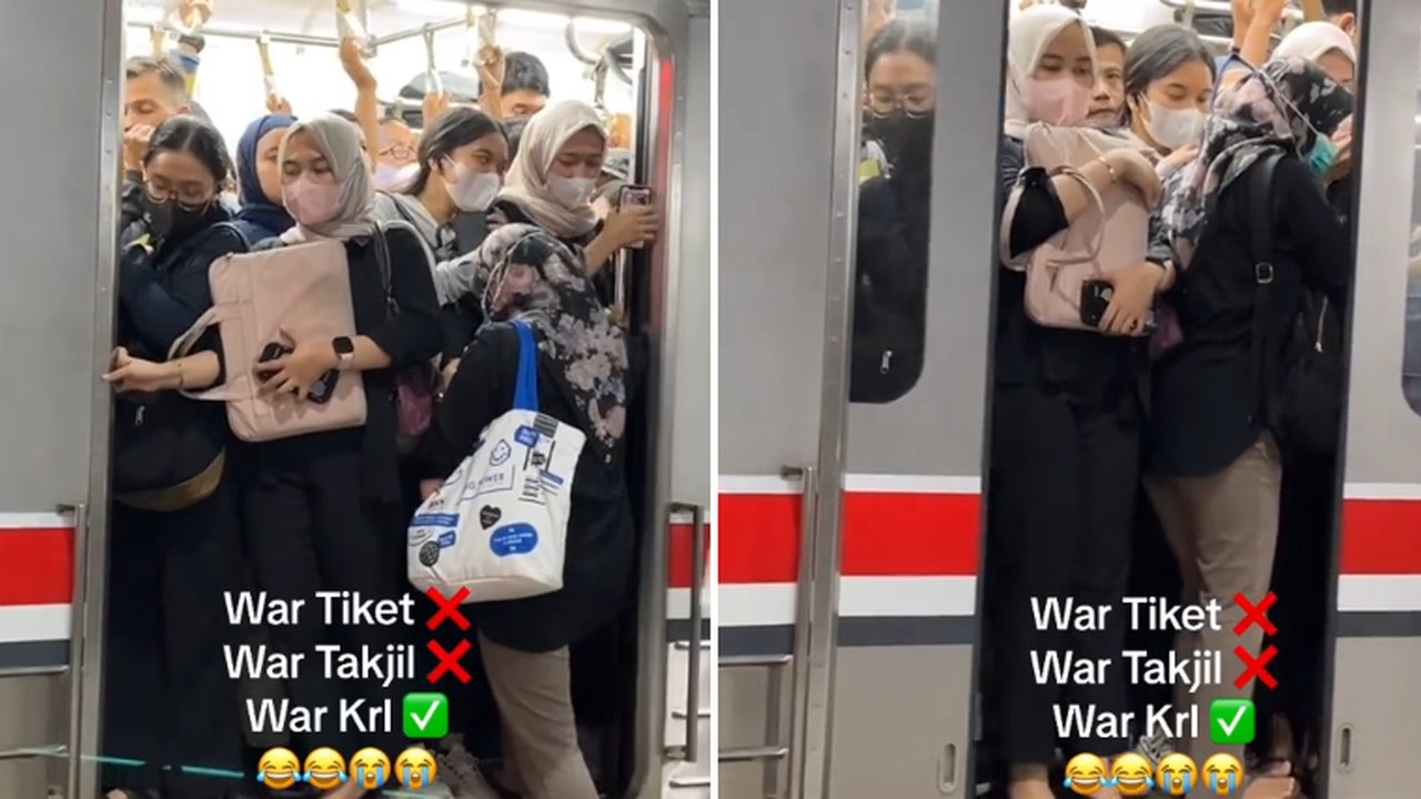 Viral Momen Ibu yang Masih Paksa Masuk Kereta Meski Terlihat Sudah Full, Aksinya Curi Perhatian