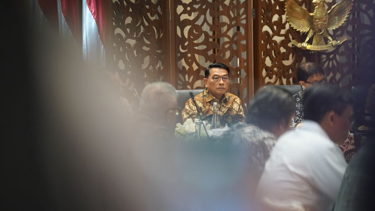 Kepala Staf Kepresidenan Moeldoko saat mengikuti kegiatan One Map Policy Summit 2024, di Jakarta, Kamis (11/7/2024). (Istimewa)