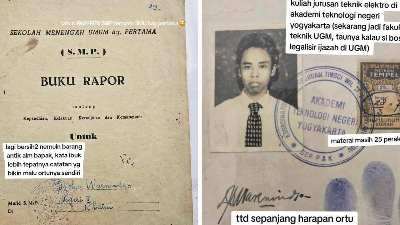 Sang Anak Temui Rapor Jadul hingga Ijazah Milik Ayahnya, Penampakannya Curi Perharian