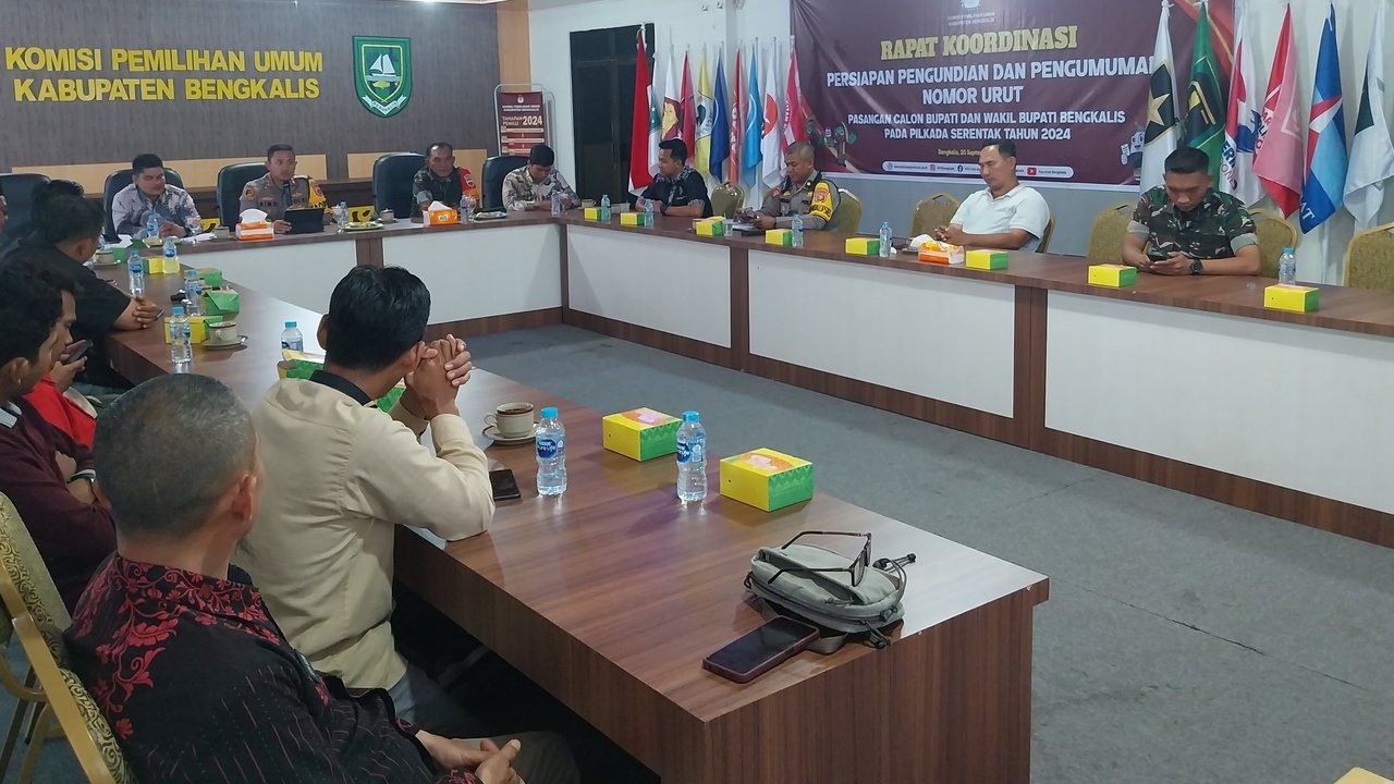 Polres Bengkalis Gelar Rapat Koordinasi Pengundian Nomor Urut Calon Bupati