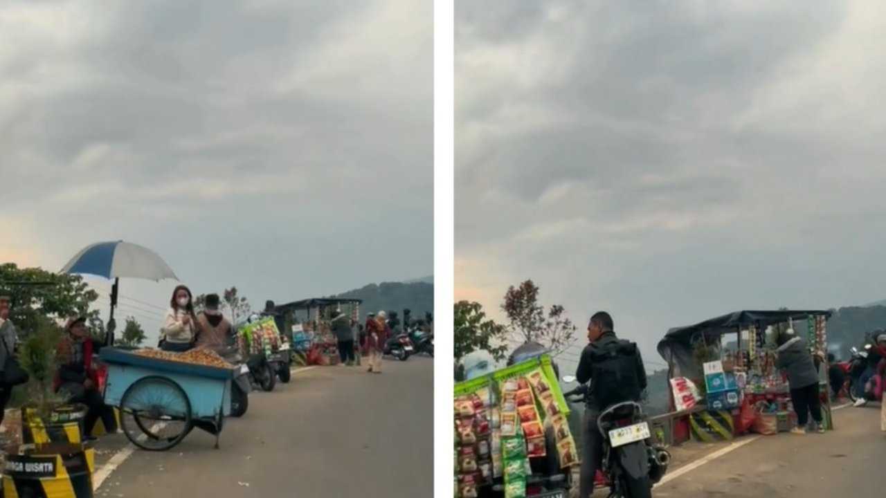 Viral kawasan puncak Bogor yang kembali dipadati PKL hingga memakan bahu jalan