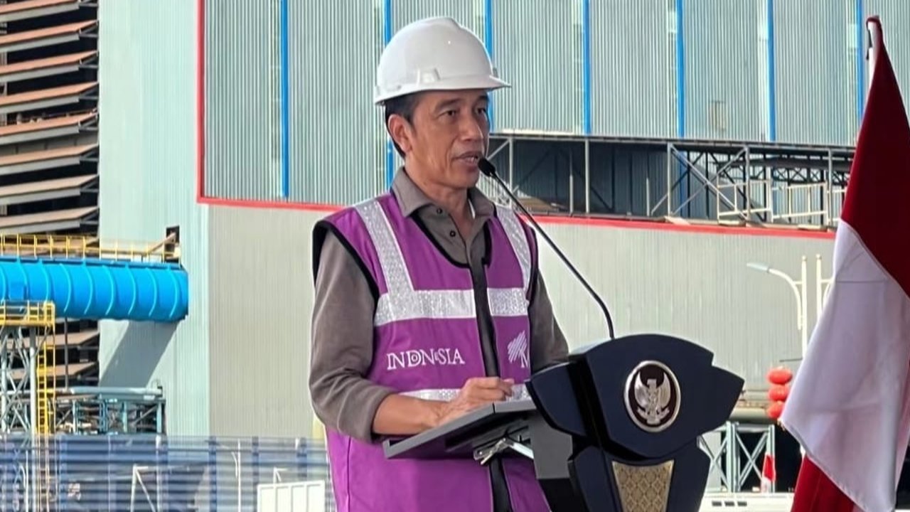 Mengunjungi Sulawesi Tenggara, Jokowi meresmikan perusahaan pemurnian bijih nikel di Morowali Utara, Sulawesi Tengah.(Liputan6.com/istimewa)