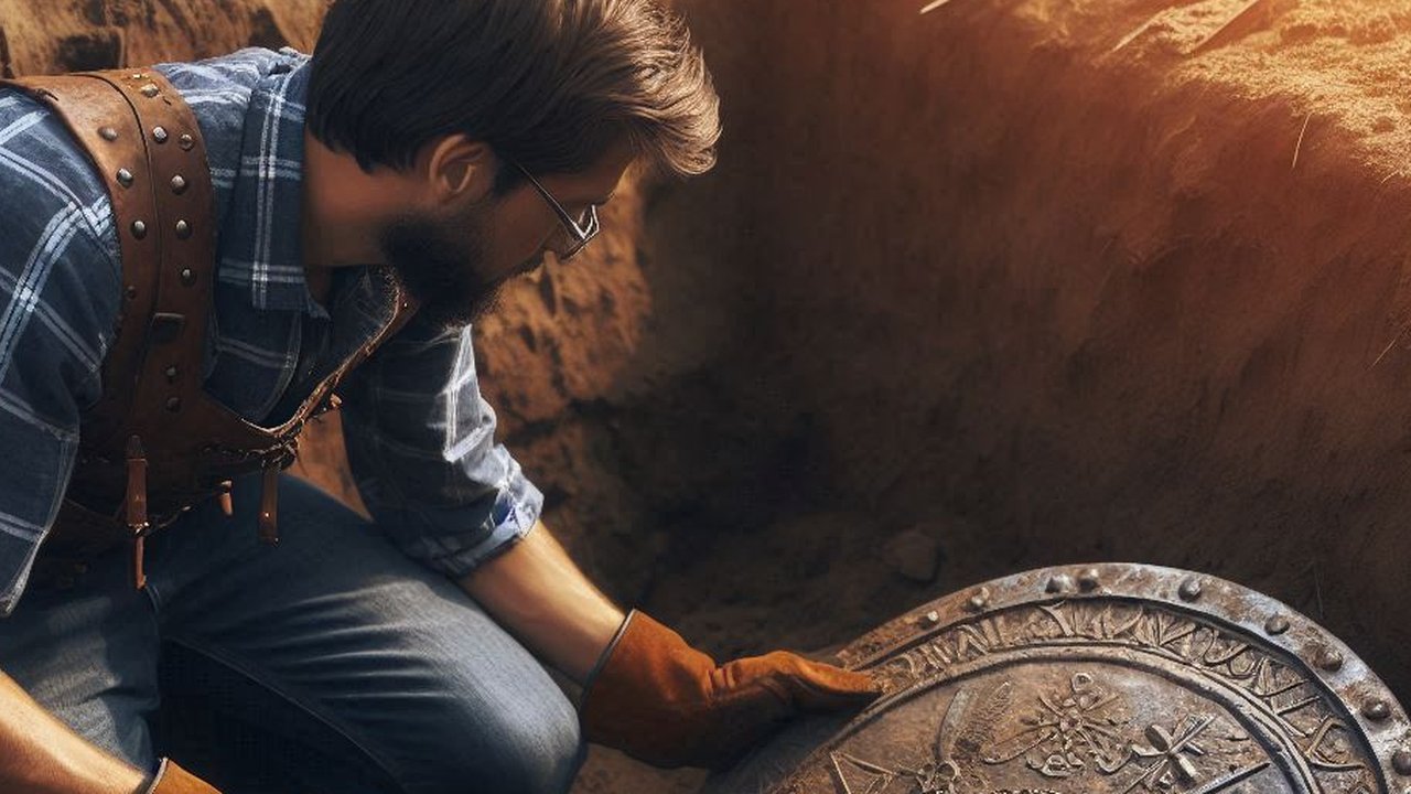 ilustrasi arkeolog temukan perisai ribuan tahun