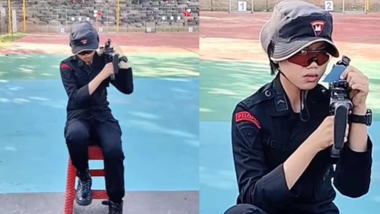 Aksi Sniper Polwan Brimob Tembak Target Tanpa Melihat Langsung Cuma Pakai Cermin, Sosoknya Jadi Sorotan