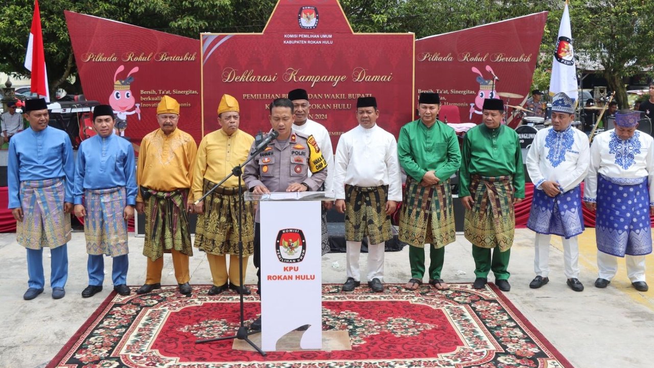 Polres Rohul-KPU Gelar Deklarasi Pilkada Damai & Kampanye Berkeselamatan 2024