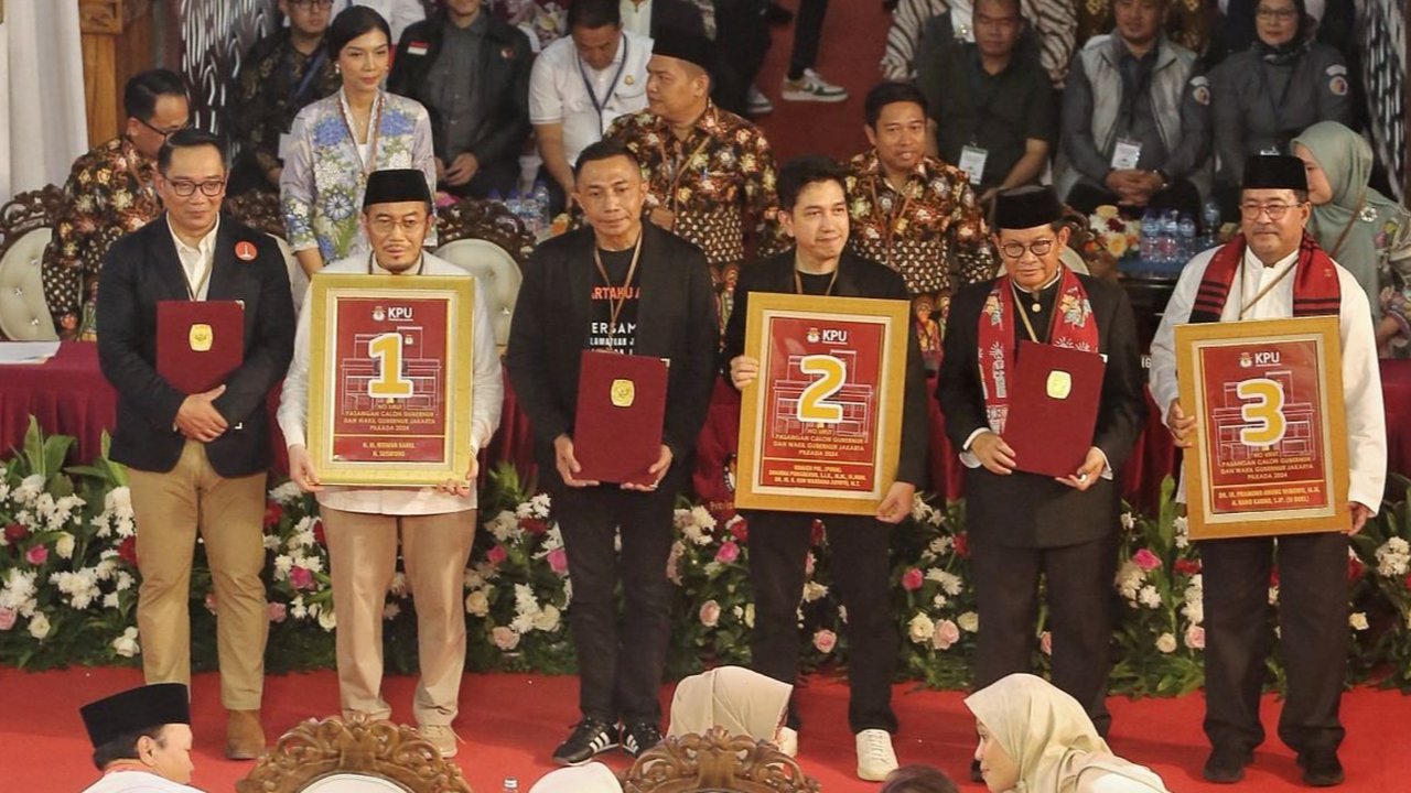 Pengundian nomor urut digelar di kantor KPUD Jakarta yang dipimpin Ketua KPUD Jakarta, Wahyu Dinata.