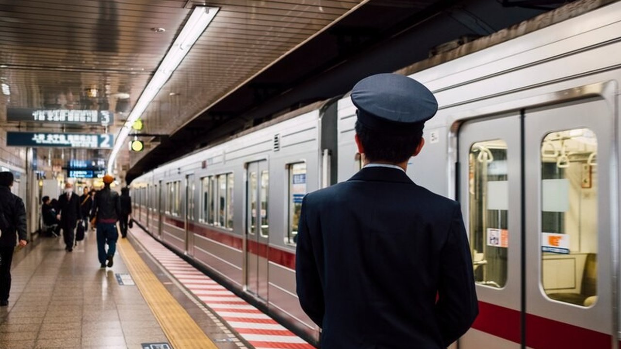 Ilustrasi Naik Kereta di Jepang