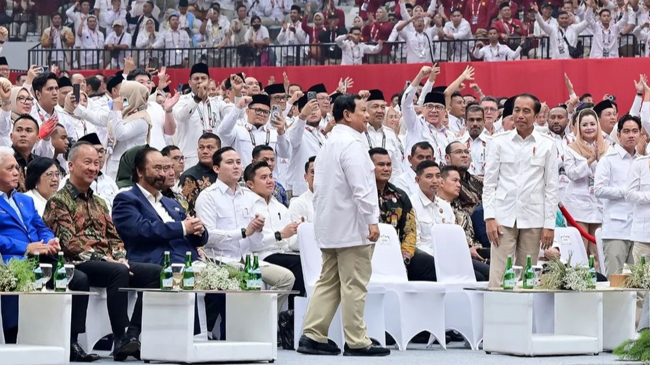 Prabowo Subianto di Apel Gerindra
