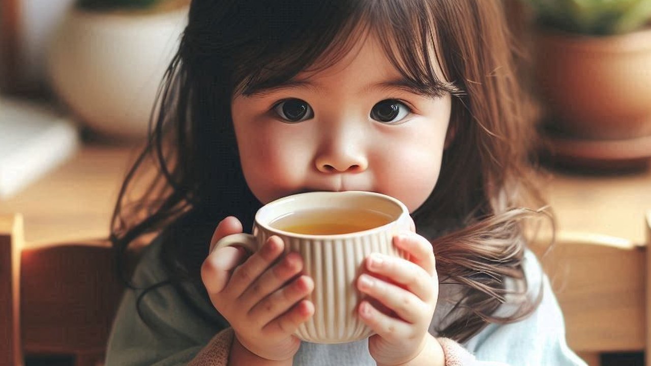 Ilustrasi Anak Minum Jamu