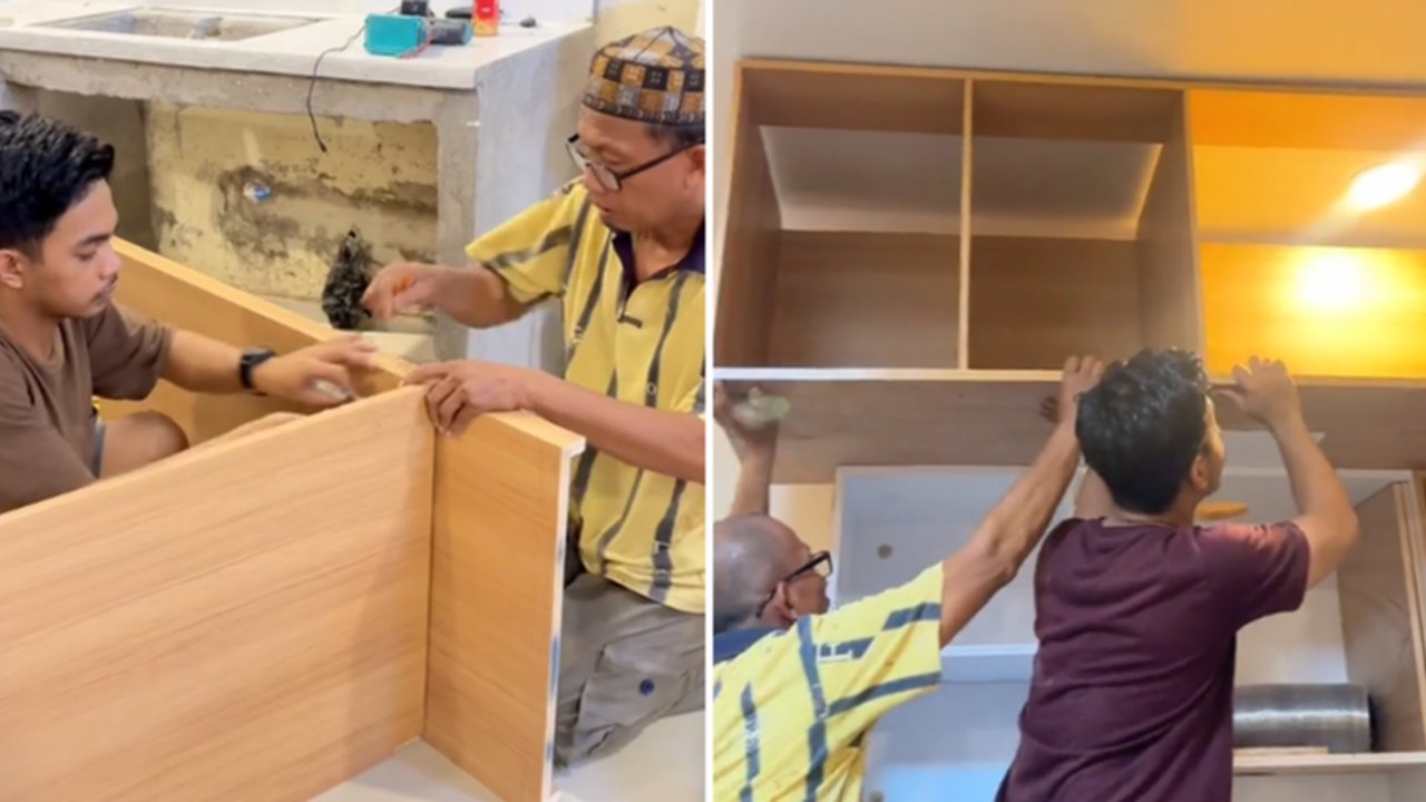 Satu Frekuensi, Momen Wanita Perlihatkan Suami dengan Ayahnya Kompak Bikin Kitchen Set Ini Curi Perhatian