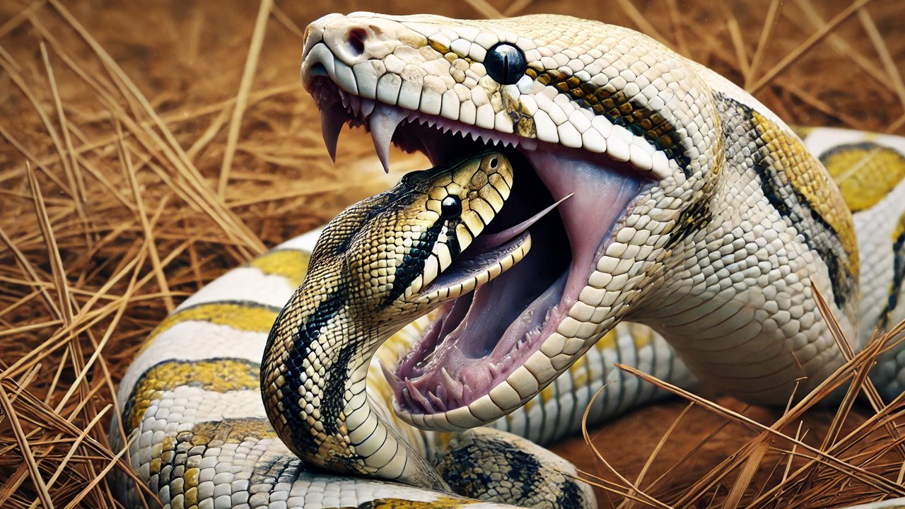 Persitiwa Langka yang Bikin Ilmuwan Terkejut: Ular Piton Burma Telan Piton Batik