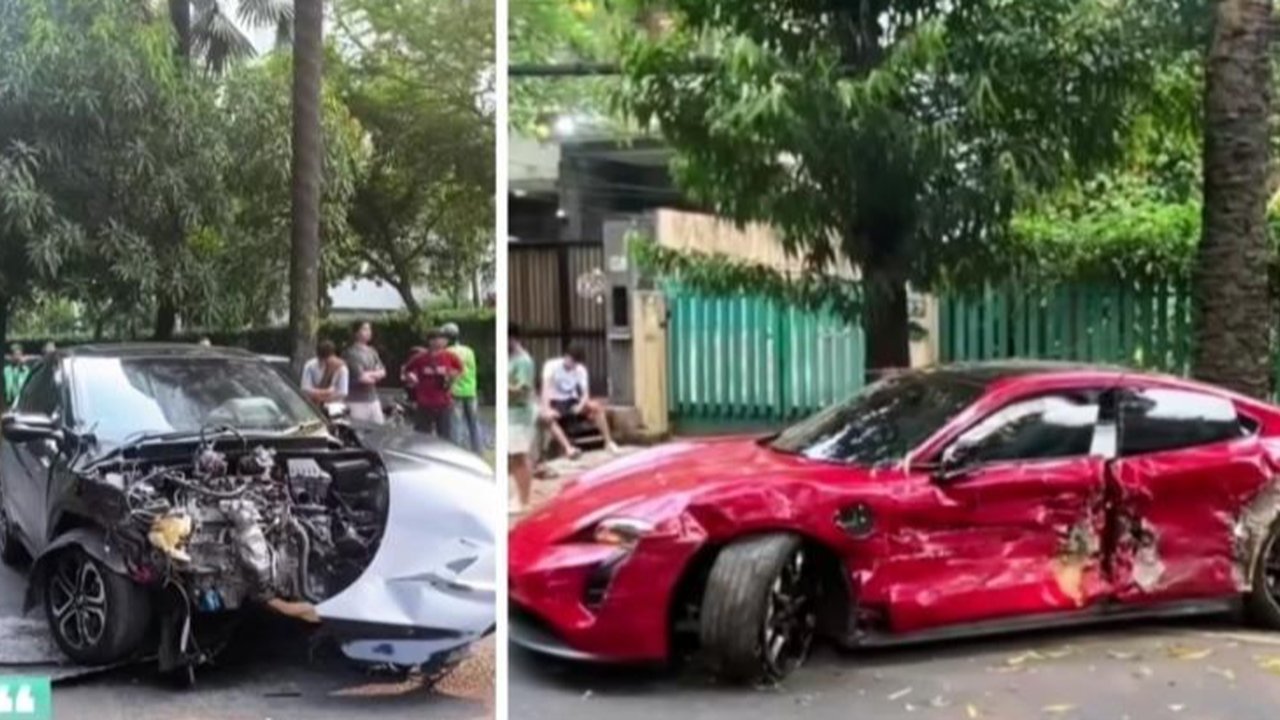 Viral Porsche Tabrak Honda HR-V hingga Ringsek, Diduga Gara-gara Ngebut