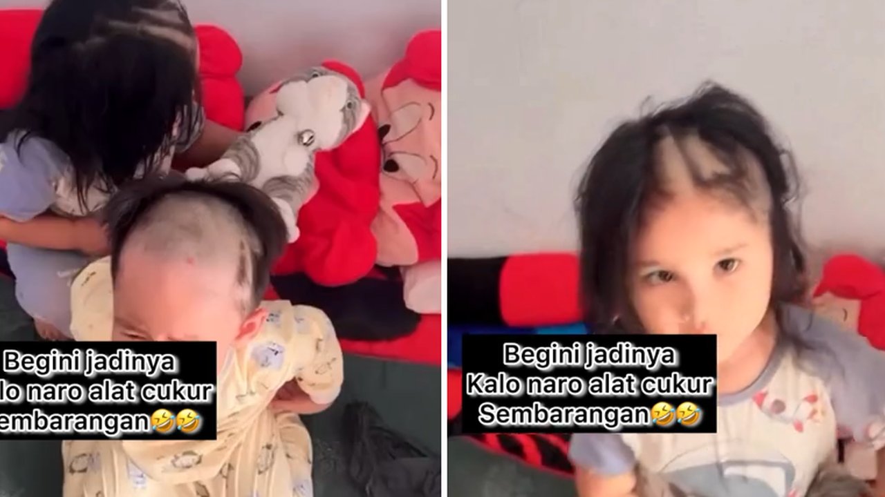 Bikin Ngakak, Dua Bocah Ini Dibuat Kapok Usai Main Alat Cukur yang Ditemuinya