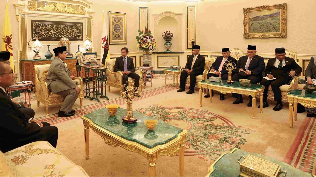 Prabowo Temui Sultan Hassanal Bolkiah di Istana Nurul Iman