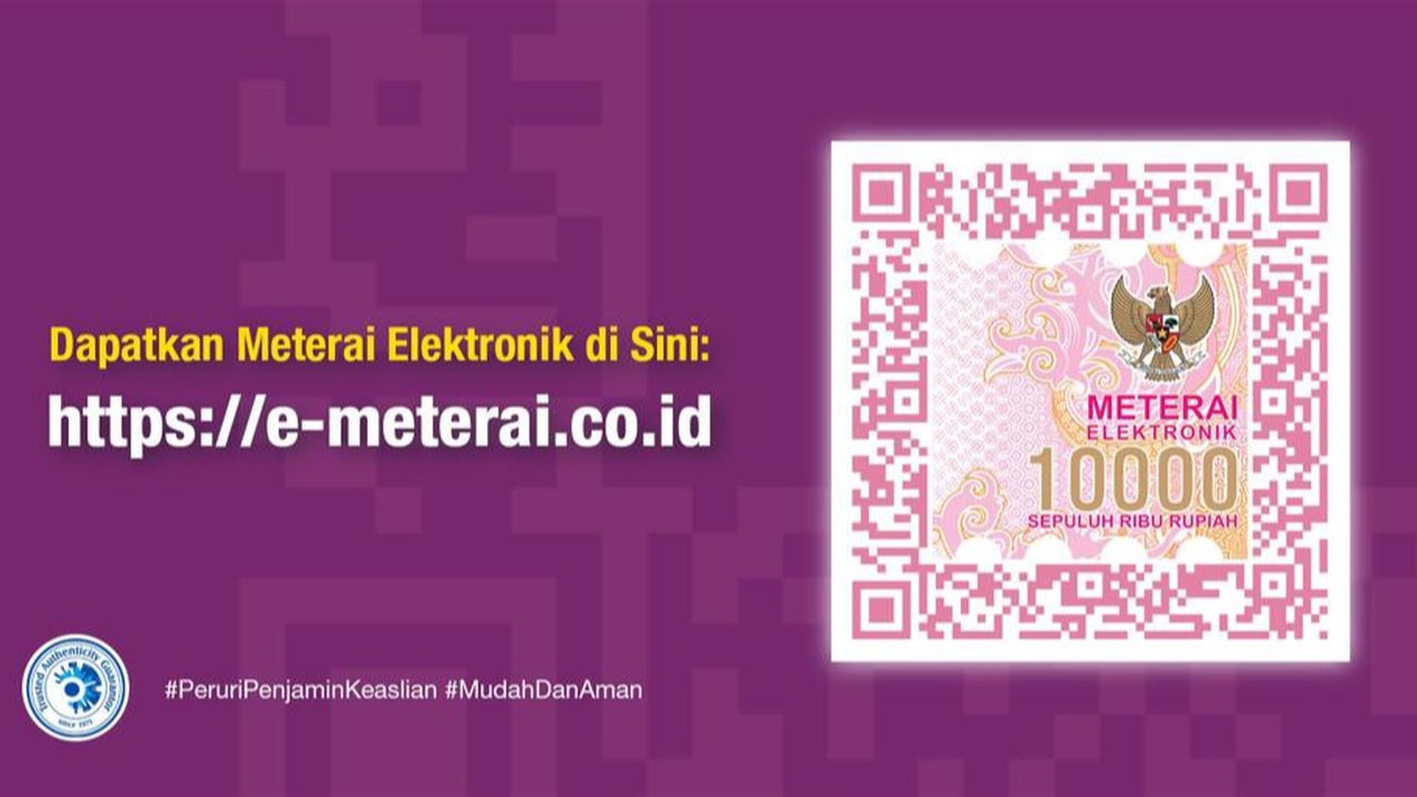 E-Meterai atau Meterai Elektronik.
