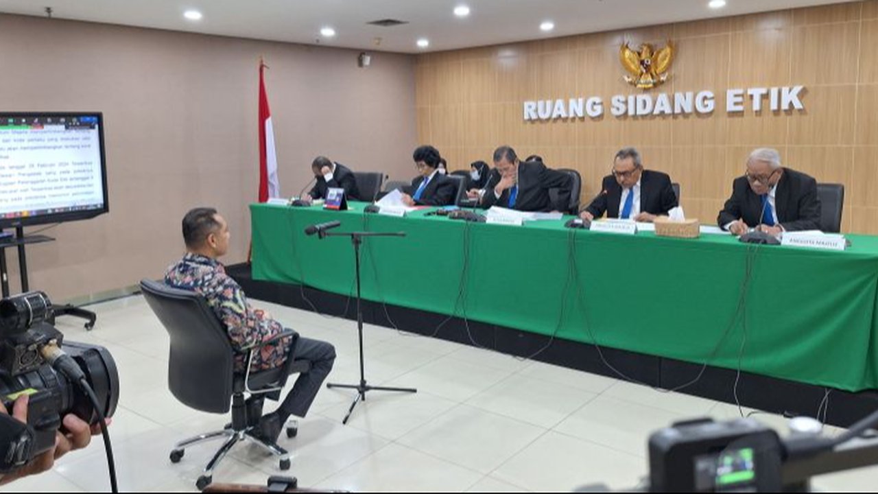 Suasana Sidang Kode Etik Wakil Ketua KPK Nurul Ghufron yang digelar di Gedung Pusat Edukasi Antikorupsi KPK, Jakarta Selatan, Jumat (6/9).