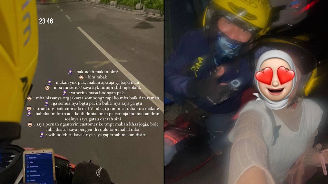 Momen Wanita Ajak Traktir Makan Ojol yang Ditumpanginya, Aksinya Banjir Pujian Warganet