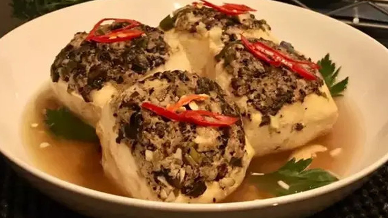 Resep tahu kukus jamur shitake. (dok. Cookpad @rima2020)