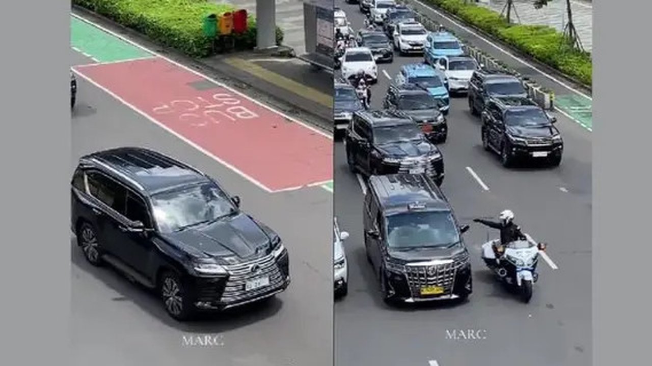 Mobil Berplat Nomor RI 36 yang Viral di X (Foto: X @txttransportasi)
