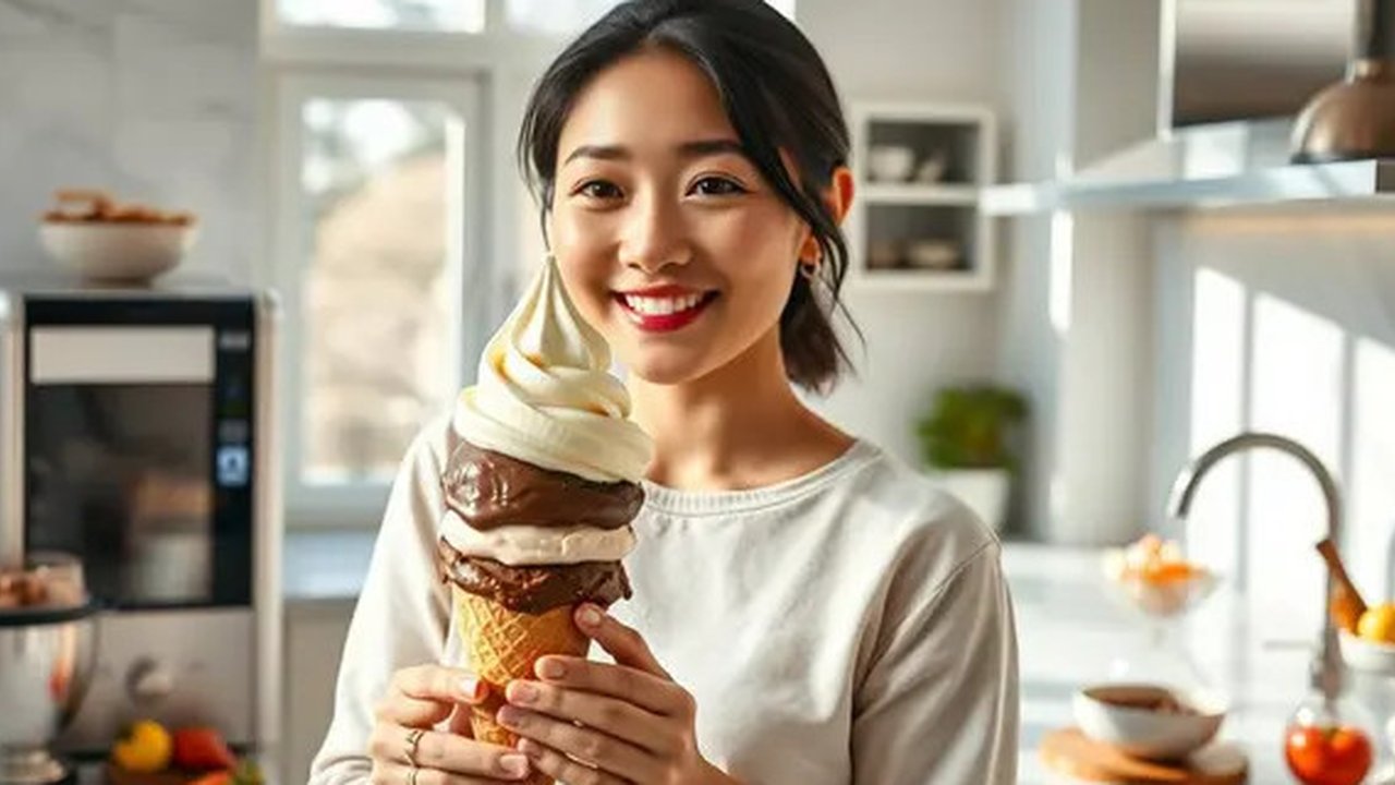 cara membuat es krim rumahan Ilustrasi dibuat AI