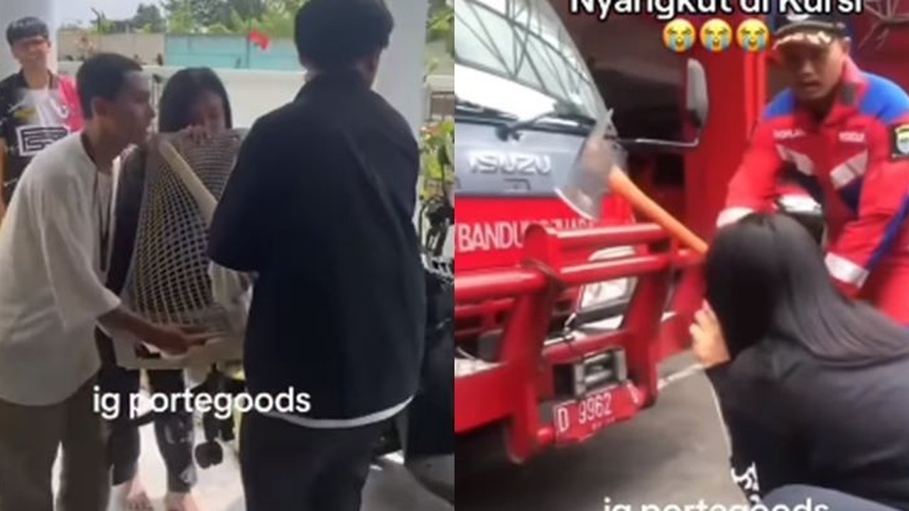 Kocak, Anting Wanita Ini Nyangkut di Kursi Langsung Dievakusi ke Kantor Damkar
