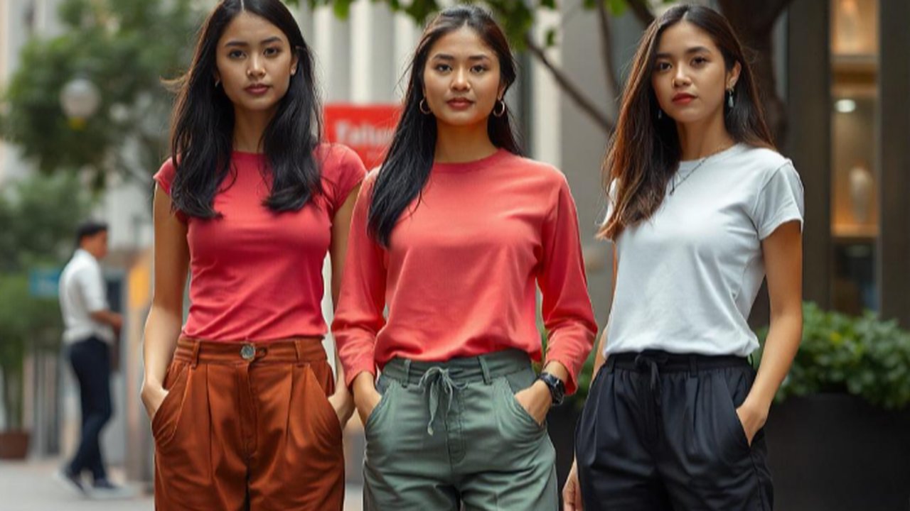 Ilustrasi Model Celana Wanita Sesuai dengan Bentuk Tubuh